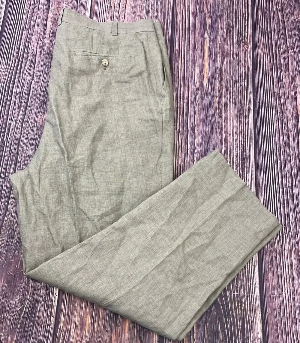Haspel 100% Linen Chino Pants Mens Size 40x30 (Actual 39x29)